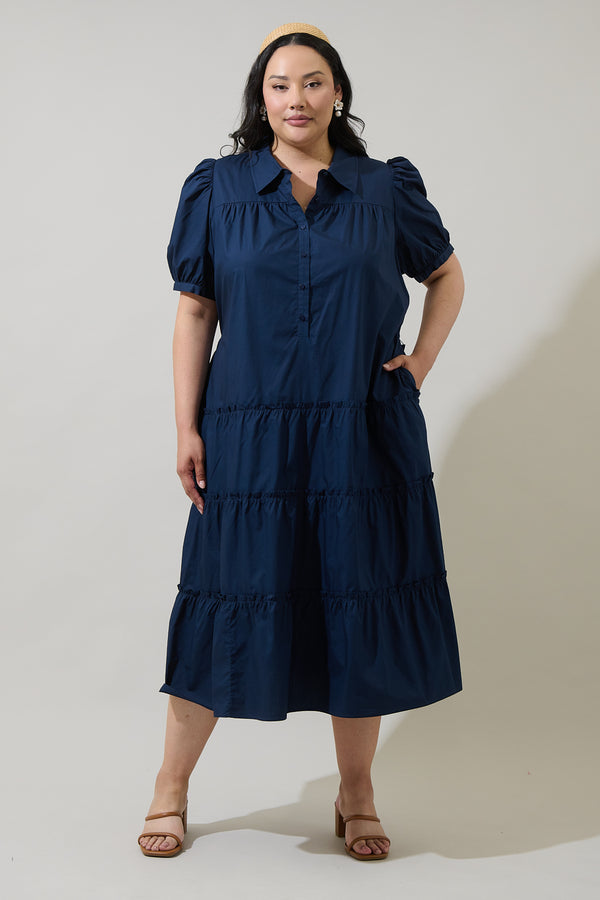 Sugarlips Blate Tiered Midi Dress Curve