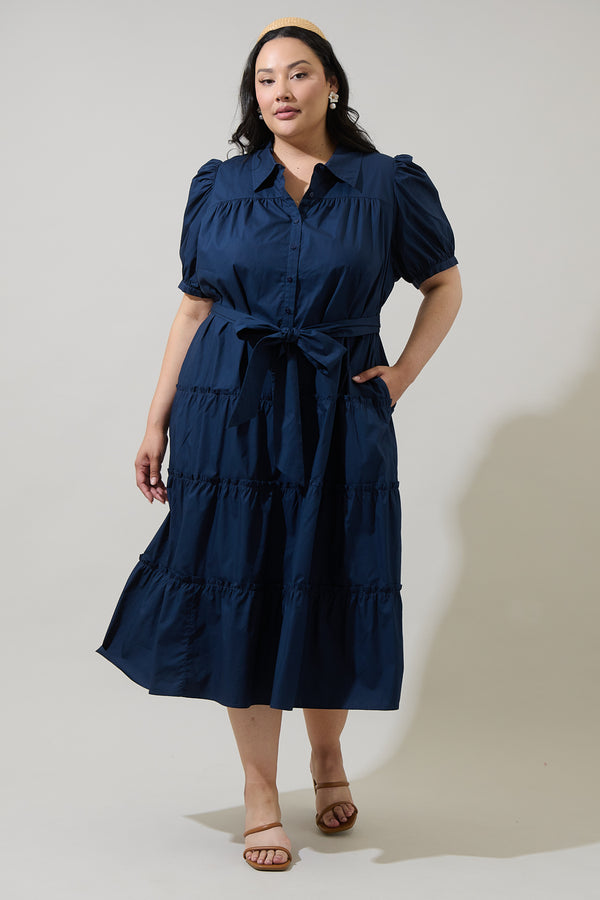 sugarlips Blate Tiered Midi Dress Curve