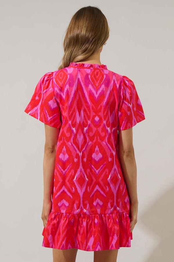 Sugarlips Blevin Ikat Celeste Mini Dress