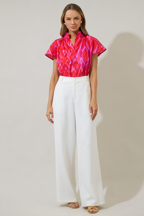 Sugarlips Blevin Ikat Patma Mock Neck Top