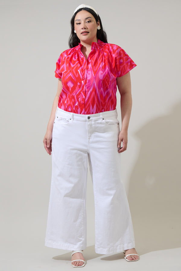 Sugarlips Blevin Ikat Patma Mock Neck Top Curve