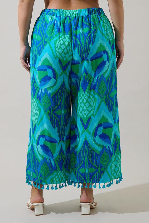 Sugarlips Blissy Tropical Hanie Flare Pants Curve