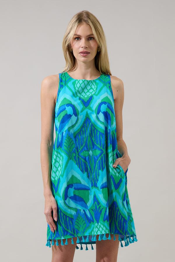 Sugarlips Blissy Tropical Winda Trapeze Mini Dress