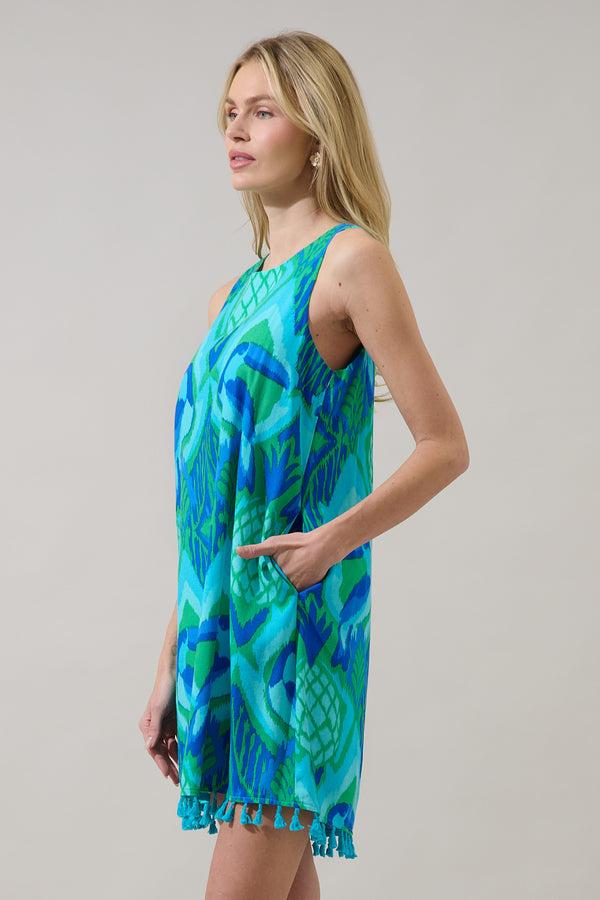 Sugarlips Blissy Tropical Winda Trapeze Mini Dress