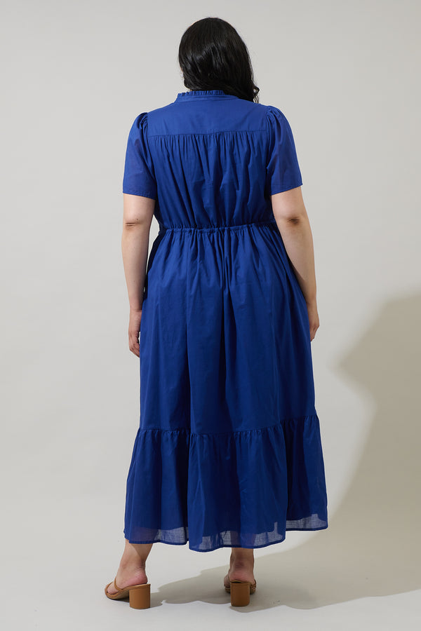 Sugarlips Bluebell Button Down Maxi Dress Curve