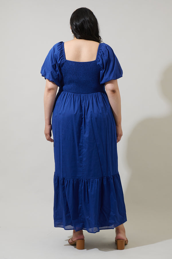 Sugarlips Bluebell Smocked Maxi Dress Curve