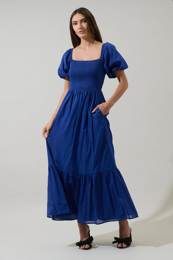 sugarlips Bluebell Smocked Maxi Dress
