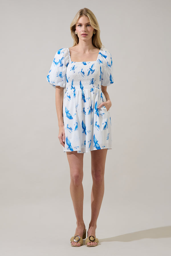 Sugarlips Bluebird Hailie Smocked Mini Dress