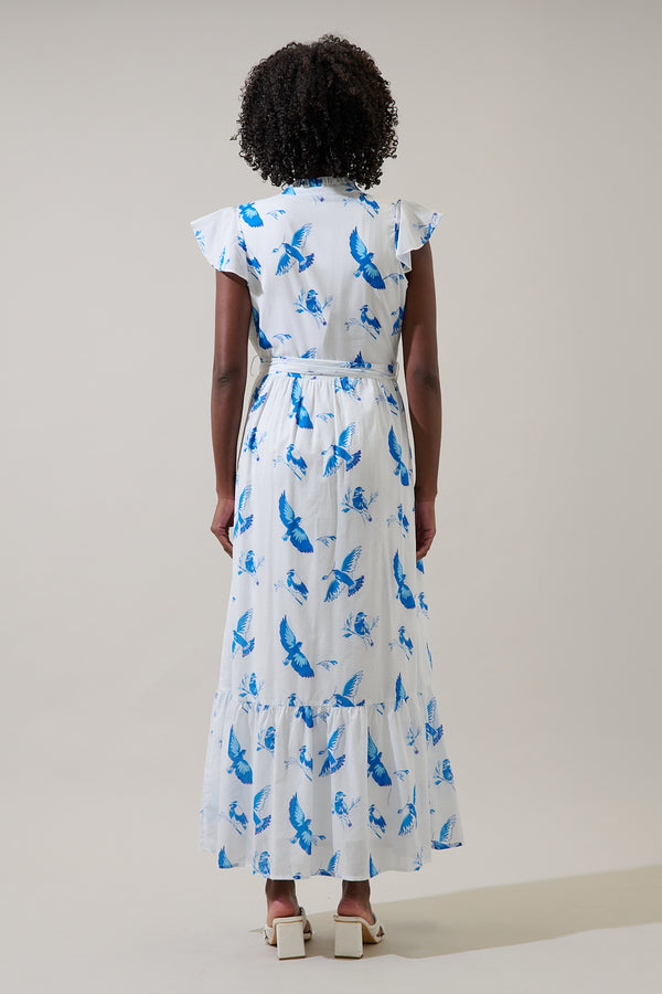 Sugarlips Bluebird Riah Button Down Maxi Dress