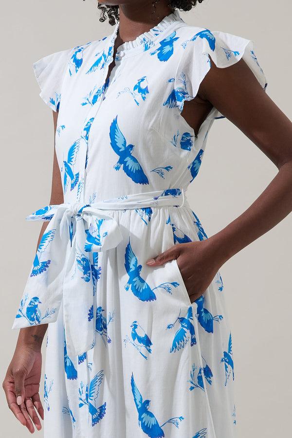 Sugarlips Bluebird Riah Button Down Maxi Dress