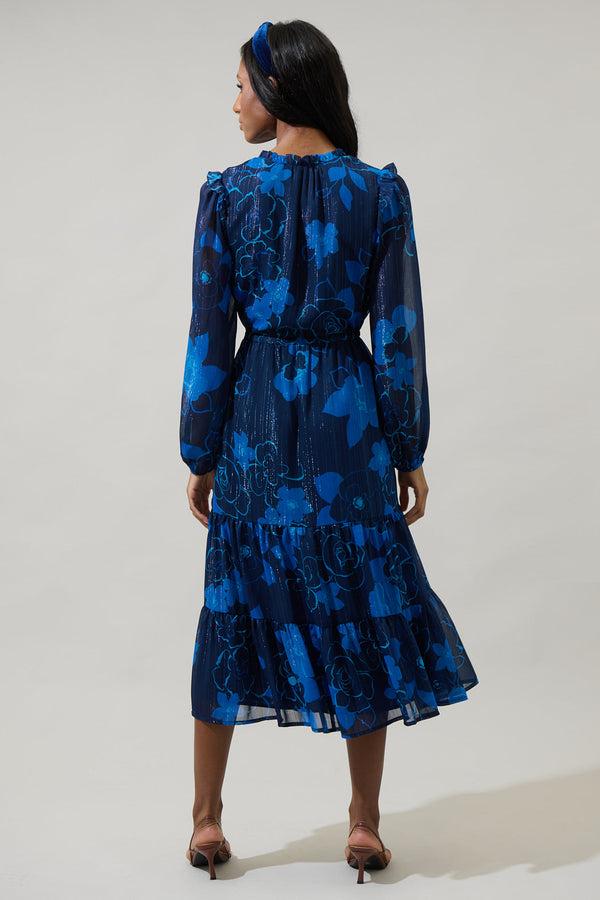 Sugarlips Bluford Floral Kristen Tiered Midi Dress