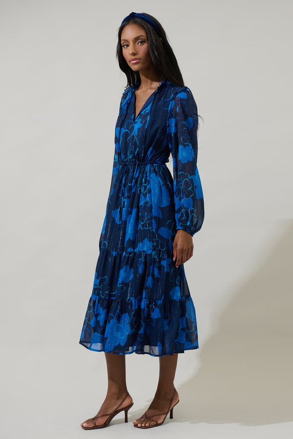 Sugarlips Bluford Floral Kristen Tiered Midi Dress