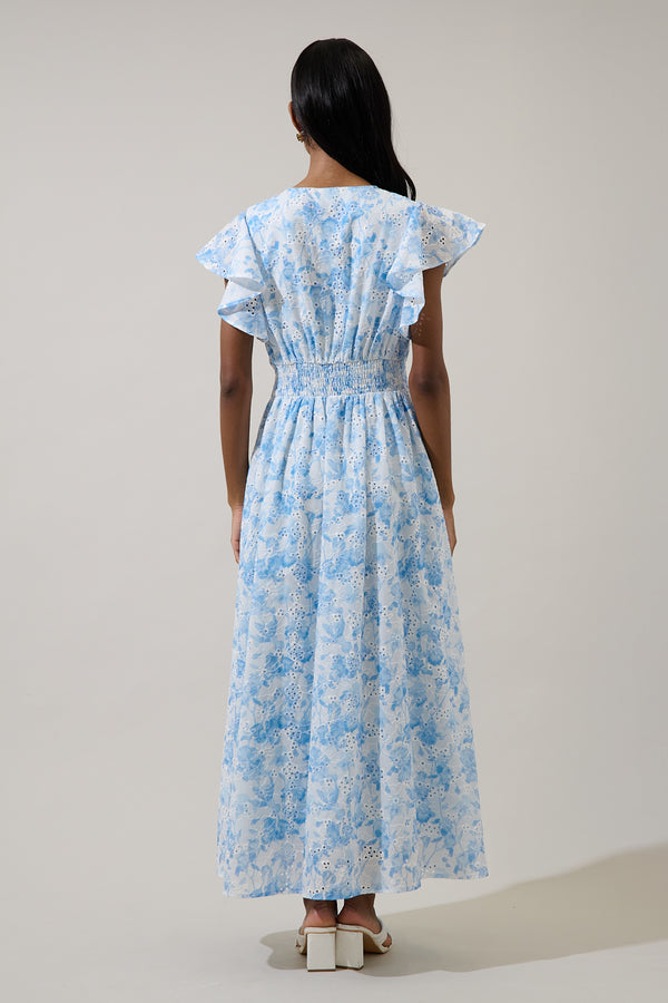 Sugarlips Boleta Eyelet Smocked Maxi Dress