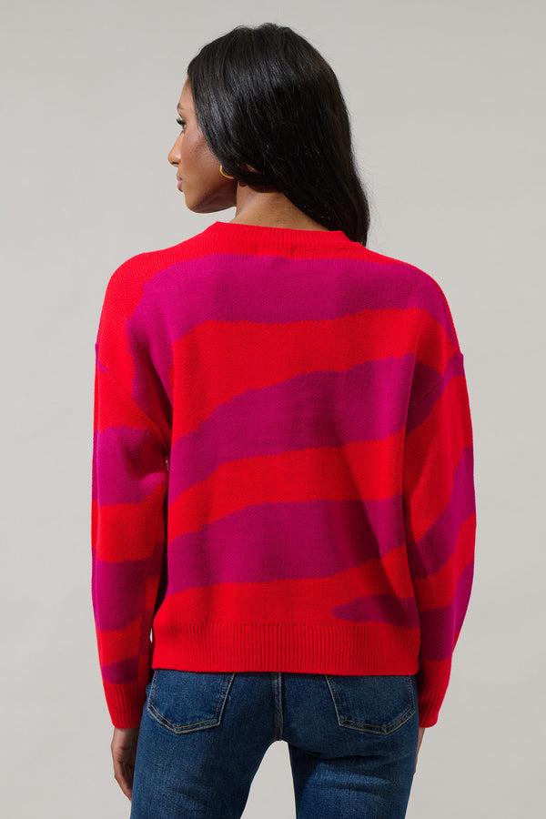 Sugarlips Bonny Zebra Striped Oversized Sweater