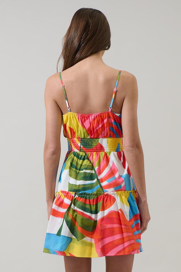 Sugarlips Breezy Palms Hela Smocked Mini Dress