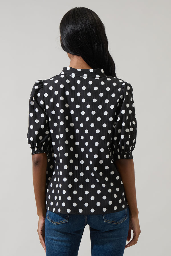 Sugarlips Bremen Dot Conley Button Down Blouse