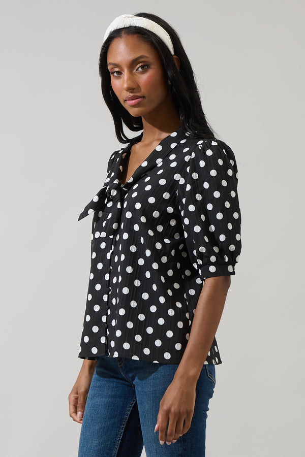 Sugarlips Bremen Dot Conley Button Down Blouse
