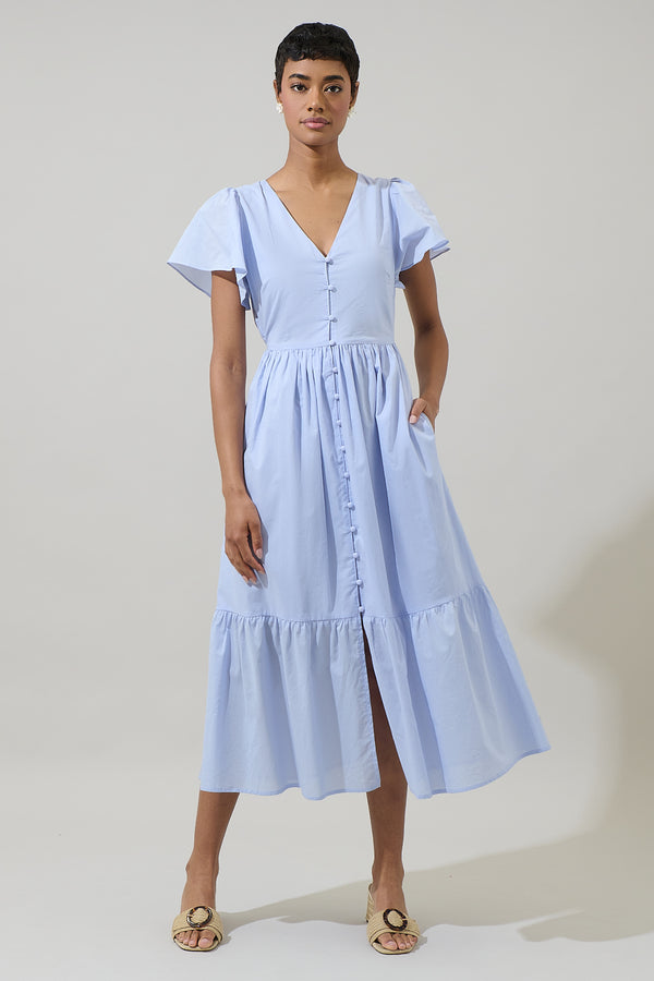 sugarlips Brey Blissa Button Midi Dress