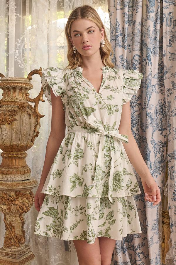 sugarlips Bria Floral Marisol Tiered Mini Dress