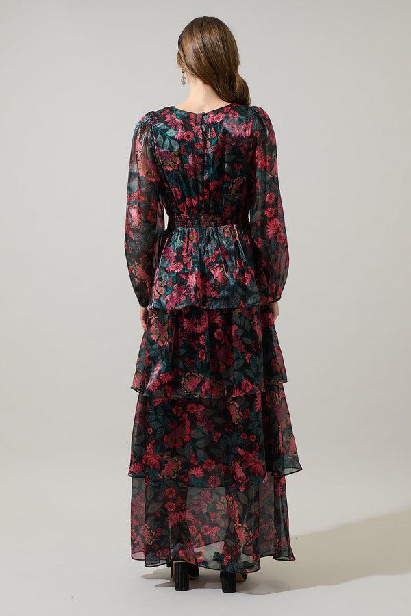 Sugarlips Briala Organza Sandy Pleated Maxi Dress