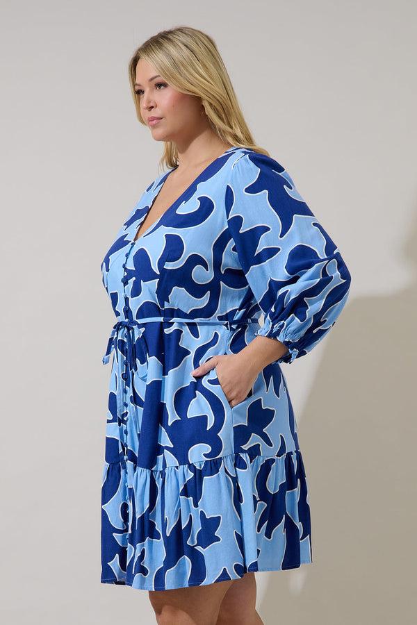 Sugarlips Briela Abstract Roana Mini Dress Curve