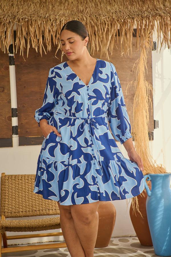 sugarlips Briela Abstract Roana Mini Dress Curve