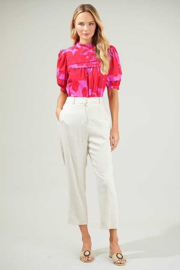 Sugarlips Briff Floral Ever After Mock Neck Blouse