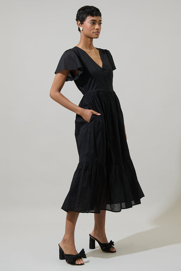 Sugarlips Brigid Blissa Button Midi Dress