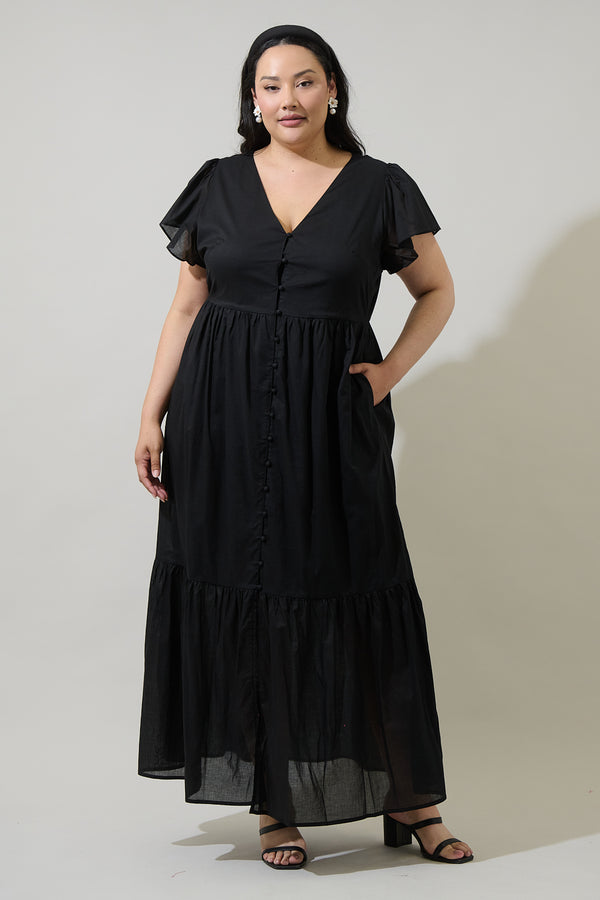 sugarlips Brigid Blissa Button Midi Dress Curve