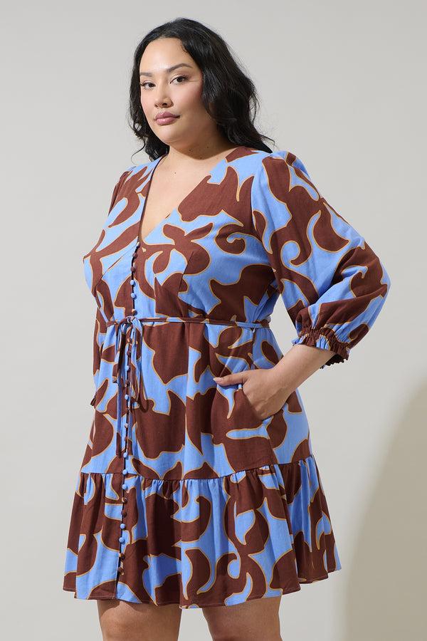Sugarlips Briley Abstract Roana Mini Dress Curve