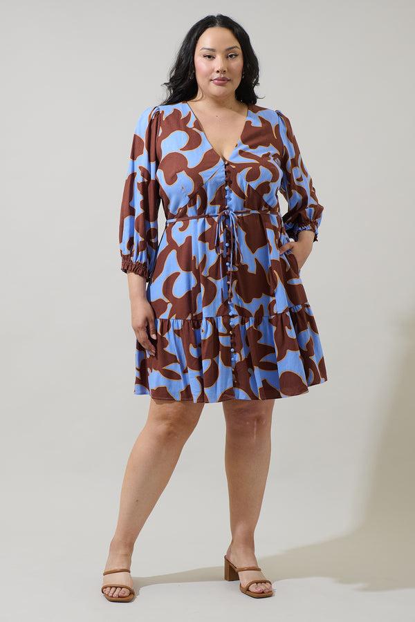 Sugarlips Briley Abstract Roana Mini Dress Curve