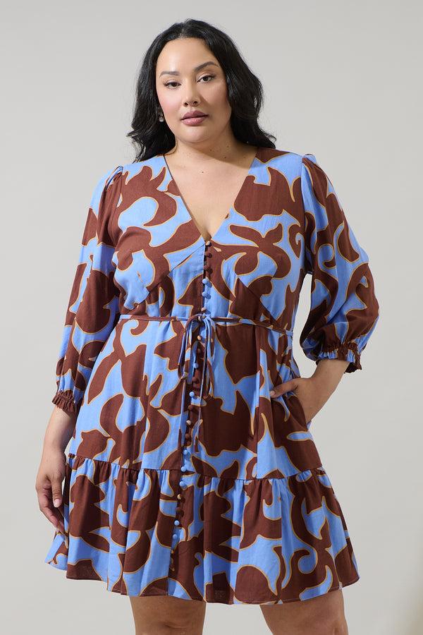 sugarlips Briley Abstract Roana Mini Dress Curve