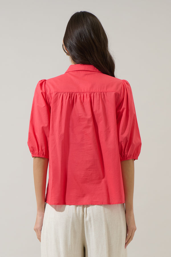 Sugarlips Brisma Smocked Button Up Top