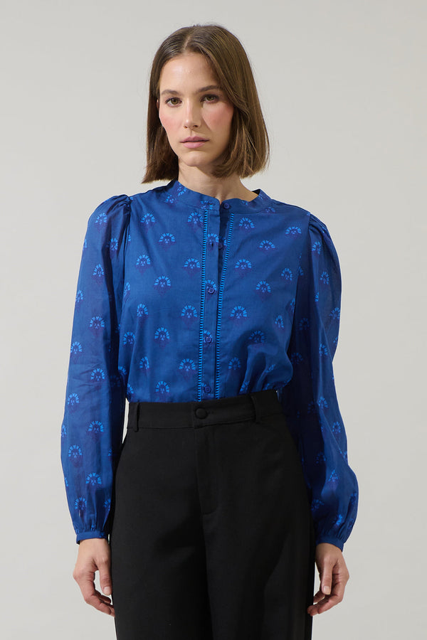 Sugarlips Briza Medallion Meddy Button Down Top