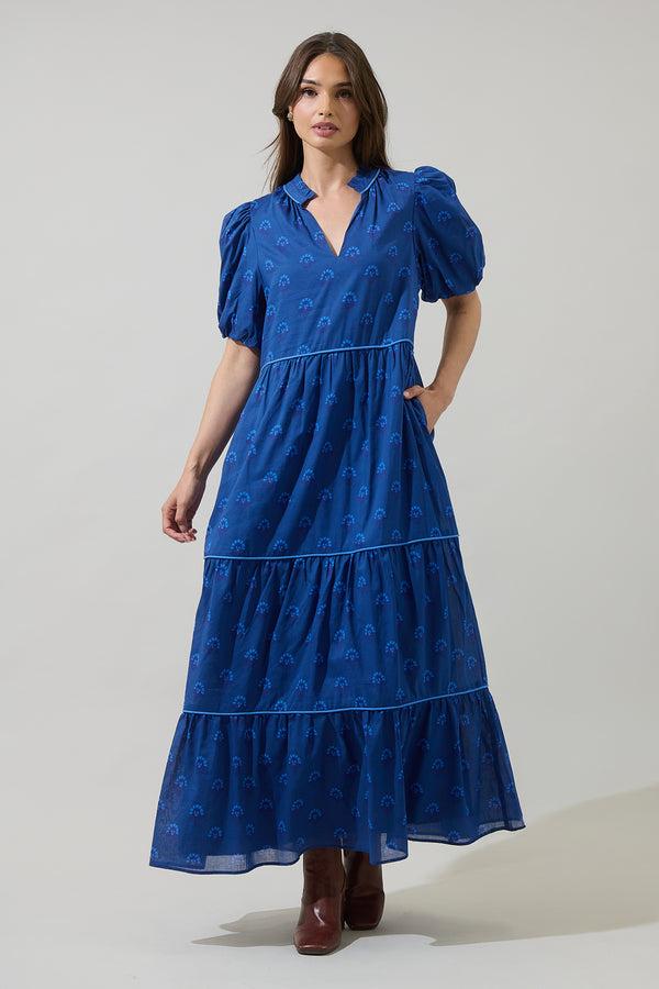 Sugarlips Briza Medallion Renley Tiered Maxi Dress