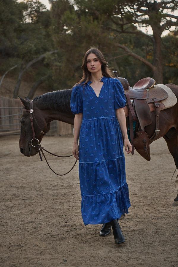 sugarlips Briza Medallion Renley Tiered Maxi Dress