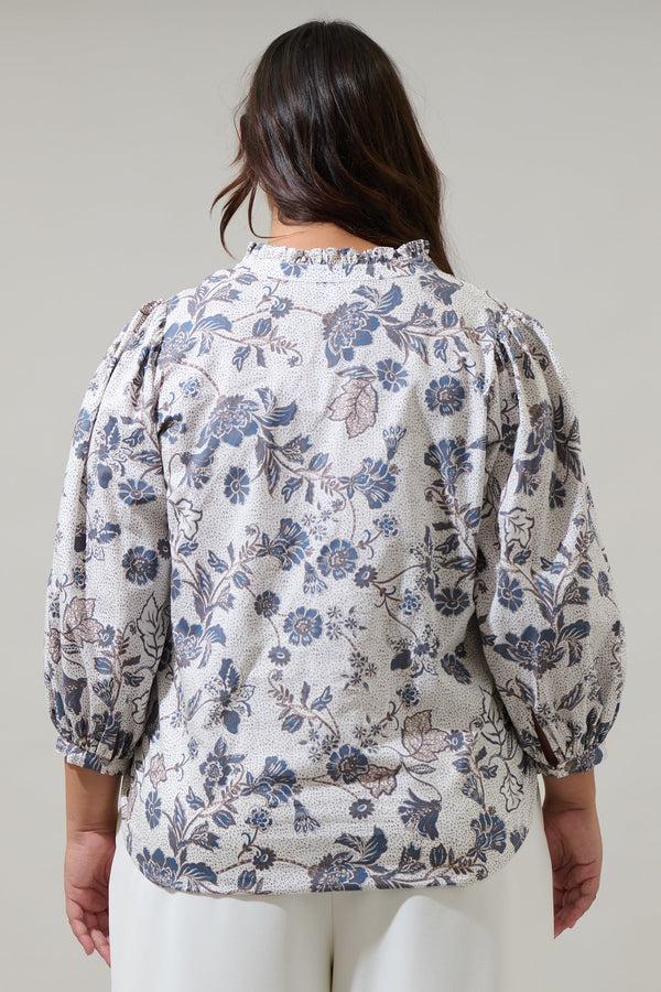 Sugarlips Bryony Floral Ima Button Up Top Curve