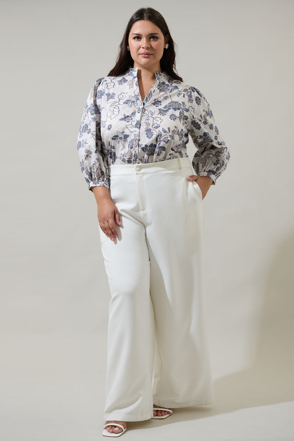 Sugarlips Bryony Floral Ima Button Up Top Curve