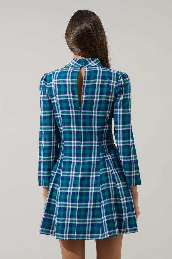 Sugarlips Buckley Plaid Padma Bow Mini Dress