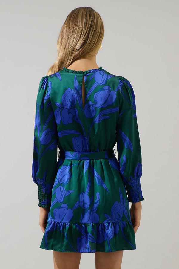 Sugarlips Busbee Floral Sevilla Satin Ruffle Dress