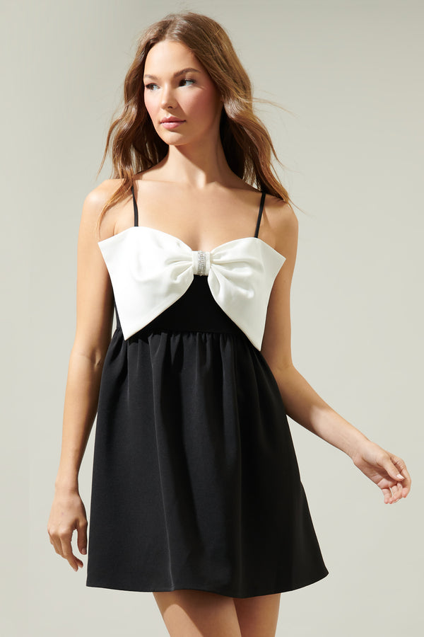 Sugarlips Cabello Bow Tie Babydoll Mini Dress