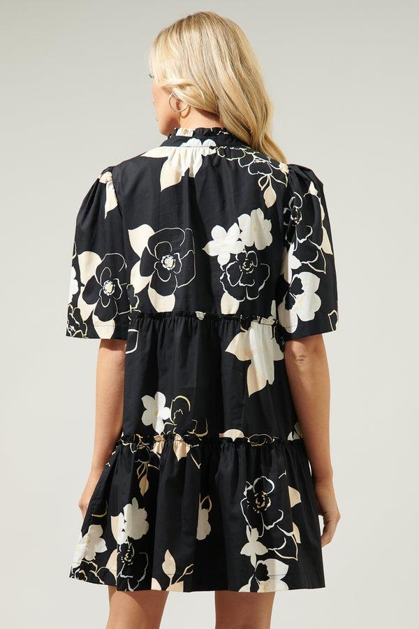 Sugarlips Cairan Rose Dixie Split Neck Shift Dress