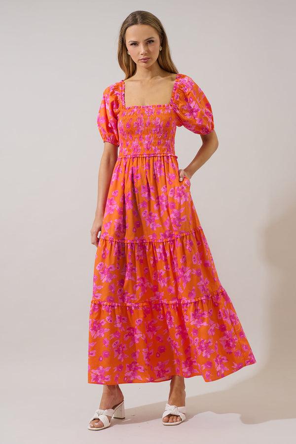 Sugarlips Cala Floral Alycia Smocked Maxi Dress