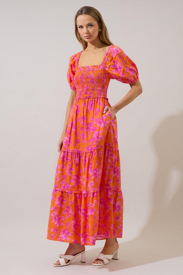 Sugarlips Cala Floral Alycia Smocked Maxi Dress