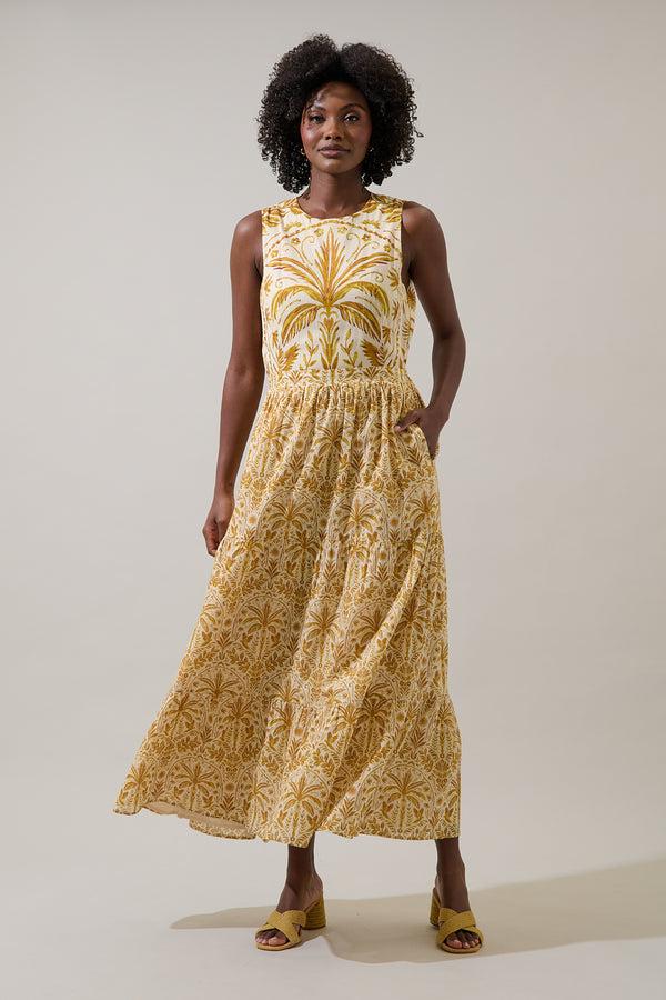 Sugarlips Calina Tropical Jivie Tiered Maxi Dress
