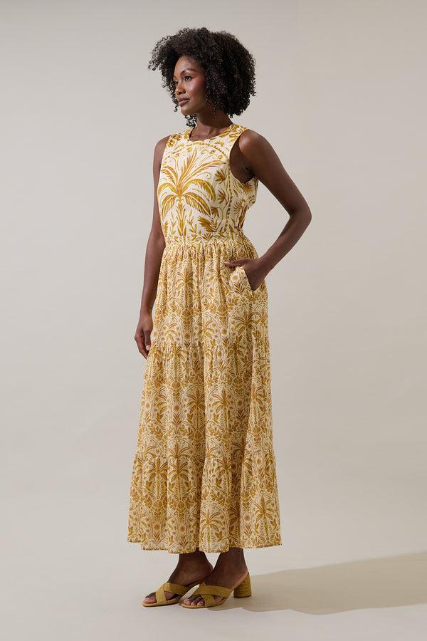 Sugarlips Calina Tropical Jivie Tiered Maxi Dress