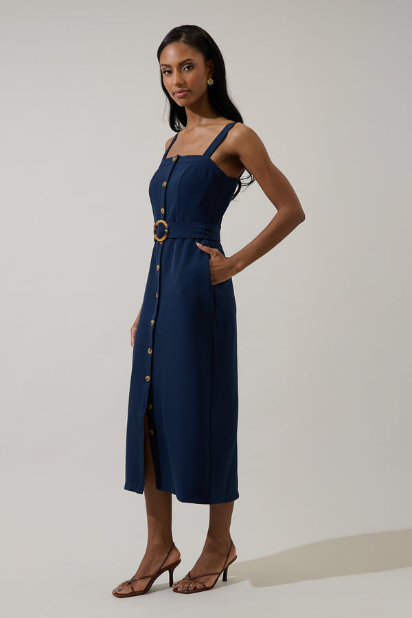 Sugarlips Camady Sleeveless Button Midi Dress
