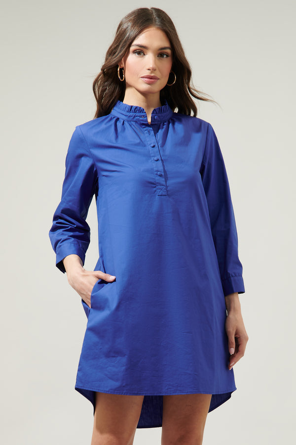 sugarlips Camden Poplin Collared Shirt Dress