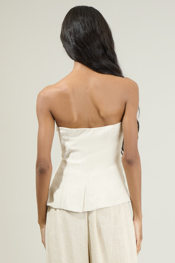 Sugarlips Candida Strapless Button Up Top