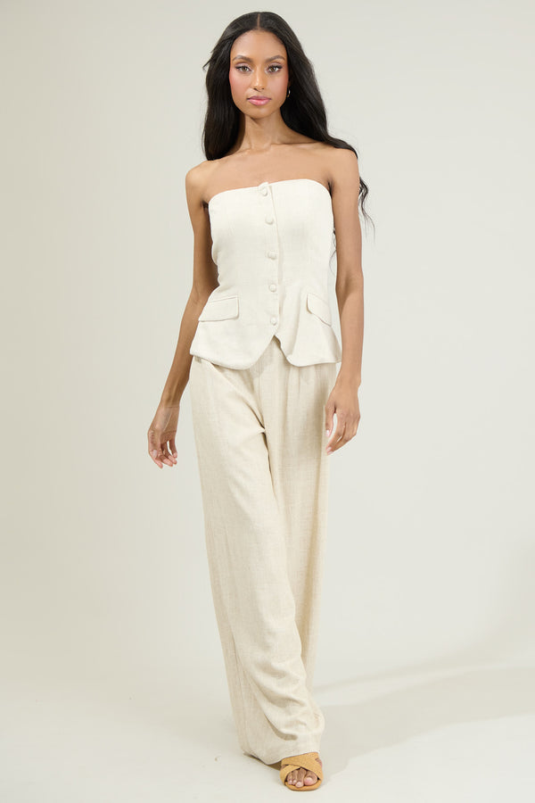 Sugarlips Candida Strapless Button Up Top